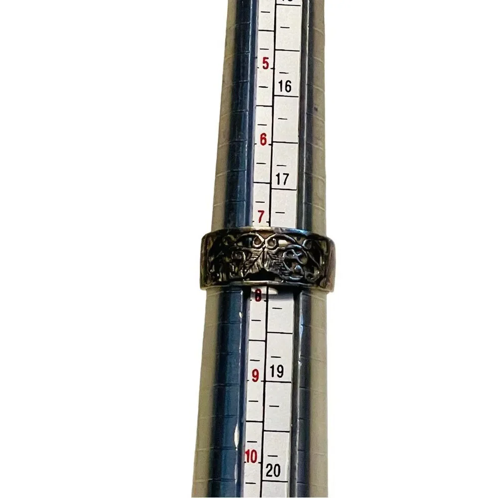 10/$25🦋 Silver Filagree Cutout Ring - Size 7.5